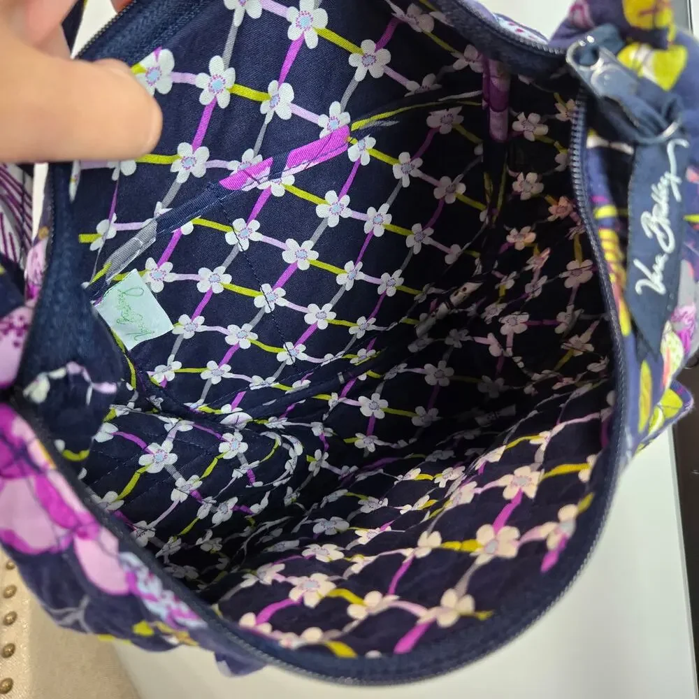 Vera‎ Bradley Shoulder Bag Satchel Purse Quilted Nightingale Boho Purple Floral